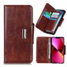 For iPhone 13 Crazy Horse Texture Magnetic Buckle Horizontal Flip Leather Case with Holder & 6-Card Slots & Wallet(Brown) - 1