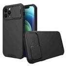 For iPhone 12 Pro Max Sliding Camera Cover Design PC + TPU Protective Case(Black) - 1