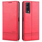 For vivo Y53s AZNS Magnetic Calf Texture Horizontal Flip Leather Case with Card Slots & Holder & Wallet(Red) - 1