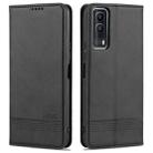 For vivo Y53s AZNS Magnetic Calf Texture Horizontal Flip Leather Case with Card Slots & Holder & Wallet(Black) - 1