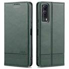 For vivo Y53s AZNS Magnetic Calf Texture Horizontal Flip Leather Case with Card Slots & Holder & Wallet(Dark Green) - 1