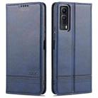 For vivo Y53s AZNS Magnetic Calf Texture Horizontal Flip Leather Case with Card Slots & Holder & Wallet(Dark Blue) - 1