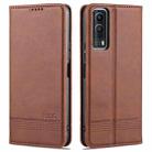 For vivo Y53s AZNS Magnetic Calf Texture Horizontal Flip Leather Case with Card Slots & Holder & Wallet(Light Brown) - 1