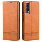 For vivo Y53s AZNS Magnetic Calf Texture Horizontal Flip Leather Case with Card Slots & Holder & Wallet(Dark Brown) - 1