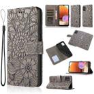 For Samsung Galaxy A32 4G Skin Feel Embossed Sunflower Horizontal Flip Leather Case with Holder & Card Slots & Wallet & Lanyard(Gray) - 1
