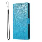 For Samsung Galaxy S20 Ultra Skin Feel Embossed Sunflower Horizontal Flip Leather Case with Holder & Card Slots & Wallet & Lanyard(Blue) - 2
