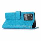For Samsung Galaxy S20 Ultra Skin Feel Embossed Sunflower Horizontal Flip Leather Case with Holder & Card Slots & Wallet & Lanyard(Blue) - 7