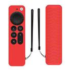 Silicone Protective Case Cover For Apple TV 4K 4th Siri Remote Controller(Red) - 1