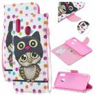 For Samsung Galaxy M20 Colored Drawing Pattern Cross Texture Horizontal Flip PU Leather Case with Holder & Card Slots & Wallet(Dot Owl) - 1