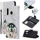 For Samsung Galaxy M30 Colored Drawing Pattern Cross Texture Horizontal Flip PU Leather Case with Holder & Card Slots & Wallet(Husky) - 1