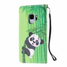 For Samsung Galaxy S9 Colored Drawing Pattern Cross Texture Horizontal Flip PU Leather Case with Holder & Card Slots & Wallet(Panda Bamboo) - 3