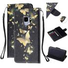 For Samsung Galaxy S9 Colored Drawing Pattern Cross Texture Horizontal Flip PU Leather Case with Holder & Card Slots & Wallet(A Bunch of Butterflies) - 1