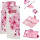 For Samsung Galaxy S10 5G Colored Drawing Pattern Cross Texture Horizontal Flip PU Leather Case with Holder & Card Slots & Wallet(Peach Blossom) - 1