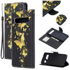 For Samsung Galaxy S10 5G Colored Drawing Pattern Cross Texture Horizontal Flip PU Leather Case with Holder & Card Slots & Wallet(A Bunch of Butterflies) - 1