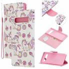 For Samsung Galaxy S10 5G Colored Drawing Pattern Cross Texture Horizontal Flip PU Leather Case with Holder & Card Slots & Wallet(Ice Cream Unicorn) - 1