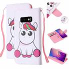 For Samsung Galaxy S10e Colored Drawing Pattern Cross Texture Horizontal Flip PU Leather Case with Holder & Card Slots & Wallet(Pink Unicorn) - 1