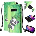 For Samsung Galaxy S10e Colored Drawing Pattern Cross Texture Horizontal Flip PU Leather Case with Holder & Card Slots & Wallet(Panda Bamboo) - 1