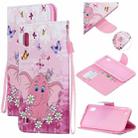 For Samsung Galaxy A10 Colored Drawing Pattern Cross Texture Horizontal Flip PU Leather Case with Holder & Card Slots & Wallet(Butterfly Elephant) - 1