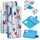 For Samsung Galaxy A20s Colored Drawing Pattern Cross Texture Horizontal Flip PU Leather Case with Holder & Card Slots & Wallet(Butterfly Tree) - 1