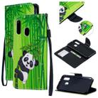 For Samsung Galaxy A40 Colored Drawing Pattern Cross Texture Horizontal Flip PU Leather Case with Holder & Card Slots & Wallet(Panda Bamboo) - 1