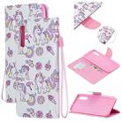 For Samsung Galaxy A50 Colored Drawing Pattern Cross Texture Horizontal Flip PU Leather Case with Holder & Card Slots & Wallet(Ice Cream Unicorn) - 1