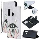 For Samsung Galaxy A60 / M40 Colored Drawing Pattern Cross Texture Horizontal Flip PU Leather Case with Holder & Card Slots & Wallet(Husky) - 1