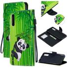 For Samsung Galaxy A70 Colored Drawing Pattern Cross Texture Horizontal Flip PU Leather Case with Holder & Card Slots & Wallet(Panda Bamboo) - 1
