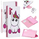 For Samsung Galaxy Note10 Colored Drawing Pattern Cross Texture Horizontal Flip PU Leather Case with Holder & Card Slots & Wallet(Pink Unicorn) - 1