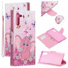 For Samsung Galaxy Note10 Colored Drawing Pattern Cross Texture Horizontal Flip PU Leather Case with Holder & Card Slots & Wallet(Butterfly Elephant) - 1