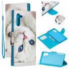 For Samsung Galaxy Note10 Colored Drawing Pattern Cross Texture Horizontal Flip PU Leather Case with Holder & Card Slots & Wallet(Blue Eye Cat) - 1