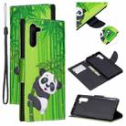 For Samsung Galaxy Note10 Colored Drawing Pattern Cross Texture Horizontal Flip PU Leather Case with Holder & Card Slots & Wallet(Panda Bamboo) - 1