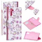 For Samsung Galaxy Note10 Colored Drawing Pattern Cross Texture Horizontal Flip PU Leather Case with Holder & Card Slots & Wallet(Ice Cream Unicorn) - 1