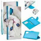 For Samsung Galaxy Note10+ Colored Drawing Pattern Cross Texture Horizontal Flip PU Leather Case with Holder & Card Slots & Wallet(Blue Eye Cat) - 1