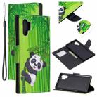 For Samsung Galaxy Note10+ Colored Drawing Pattern Cross Texture Horizontal Flip PU Leather Case with Holder & Card Slots & Wallet(Panda Bamboo) - 1