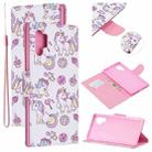 For Samsung Galaxy Note10+ Colored Drawing Pattern Cross Texture Horizontal Flip PU Leather Case with Holder & Card Slots & Wallet(Ice Cream Unicorn) - 1