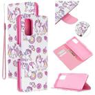 For Samsung Galaxy S20+ Colored Drawing Pattern Cross Texture Horizontal Flip PU Leather Case with Holder & Card Slots & Wallet(Ice Cream Unicorn) - 1