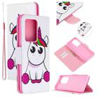 For Samsung Galaxy S20 Ultra Colored Drawing Pattern Cross Texture Horizontal Flip PU Leather Case with Holder & Card Slots & Wallet(Pink Unicorn) - 1