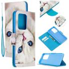 For Samsung Galaxy S20 Ultra Colored Drawing Pattern Cross Texture Horizontal Flip PU Leather Case with Holder & Card Slots & Wallet(Blue Eye Cat) - 1