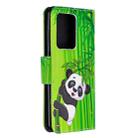 For Samsung Galaxy S20 Ultra Colored Drawing Pattern Cross Texture Horizontal Flip PU Leather Case with Holder & Card Slots & Wallet(Panda Bamboo) - 3
