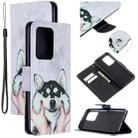 For Samsung Galaxy S20 Ultra Colored Drawing Pattern Cross Texture Horizontal Flip PU Leather Case with Holder & Card Slots & Wallet(Husky) - 1