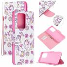 For Samsung Galaxy S20 Ultra Colored Drawing Pattern Cross Texture Horizontal Flip PU Leather Case with Holder & Card Slots & Wallet(Ice Cream Unicorn) - 1