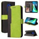 For Motorola Moto G9 Play / E7 Plus Business Stitching-Color Horizontal Flip PU Leather Case with Holder & Card Slots & Photo Frame(Green) - 1