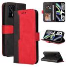 For OPPO Realme GT 5G Business Stitching-Color Horizontal Flip PU Leather Case with Holder & Card Slots & Photo Frame(Red) - 1