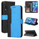 For vivo Y17 / Y15 / Y12 / Y11 / Y3 / U10 / U3x Business Stitching-Color Horizontal Flip PU Leather Case with Holder & Card Slots & Photo Frame(Blue) - 1