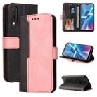 For vivo Y17 / Y15 / Y12 / Y11 / Y3 / U10 / U3x Business Stitching-Color Horizontal Flip PU Leather Case with Holder & Card Slots & Photo Frame(Pink) - 1