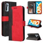 For vivo Y50 / Y30 Global Business Stitching-Color Horizontal Flip PU Leather Case with Holder & Card Slots & Photo Frame(Red) - 1