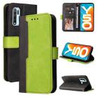 For vivo Y50 / Y30 Global Business Stitching-Color Horizontal Flip PU Leather Case with Holder & Card Slots & Photo Frame(Green) - 1