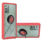 For Samsung Galaxy Note20 Starry Sky Solid Color Series Shockproof PC + TPU Protective Case with Ring Holder & Magnetic Function(Red) - 1