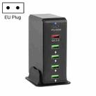 6 in 1 65W PD USB-C / Type-C + QC 3.0 USB + 4 USB Multi-port Travel Charger, EU Plug(Black) - 1