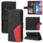 For Samsung Galaxy A20e Dual-color Splicing Horizontal Flip PU Leather Case with Holder & Card Slots & Wallet(Black) - 1